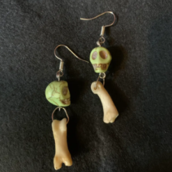 Coyote Bone with Skull Earrings