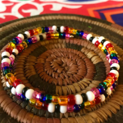 Lord Dark's Handcrafted Orisha Spirit Bead Bracelet Black and White