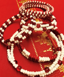 Lord Dark's Handcrafted Orisha Spirit Bead Bracelet Red and White
